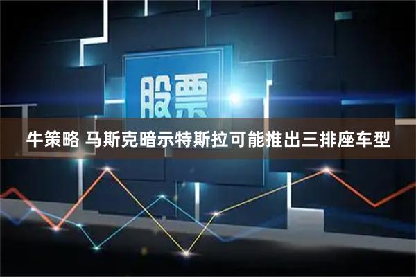 牛策略 马斯克暗示特斯拉可能推出三排座车型